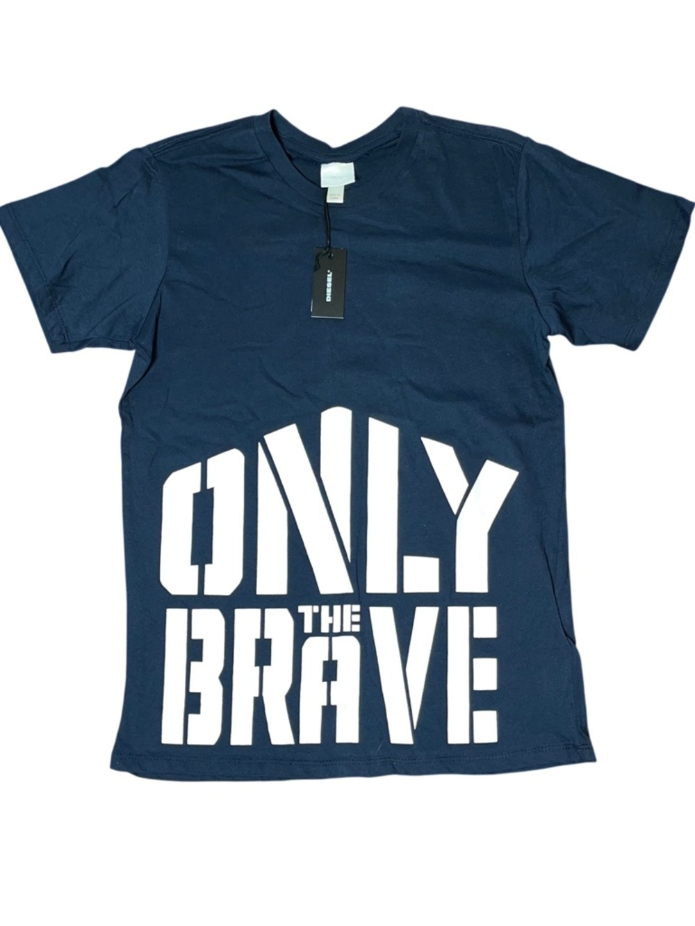 Diesel Black White Only The Brave Short Sleeve Tee Shirt Boys Logo NWT 12